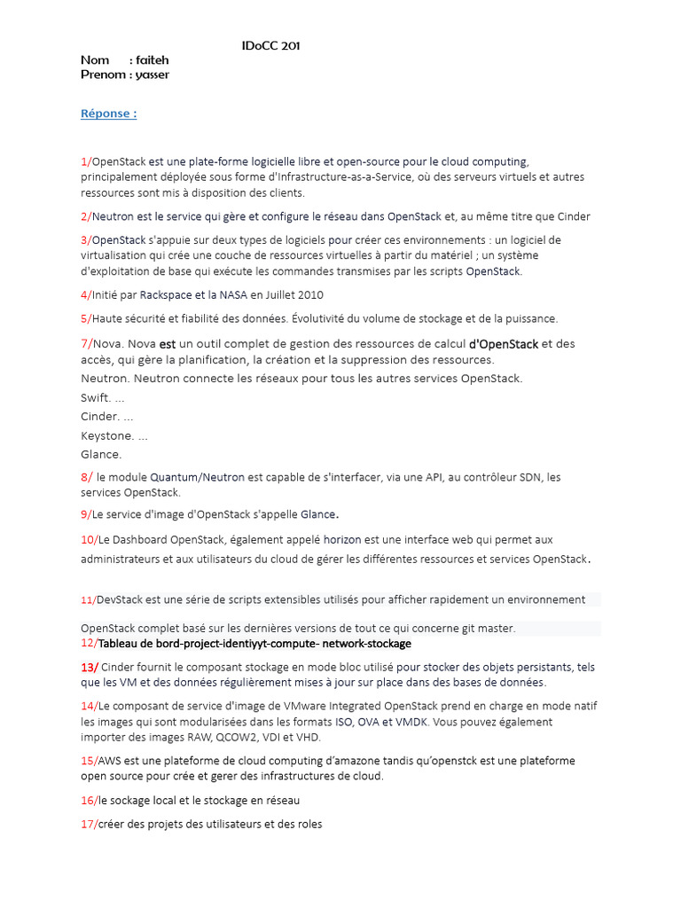 Introduction à OpenStack et ses services | PDF | OpenStack | Réseau ...