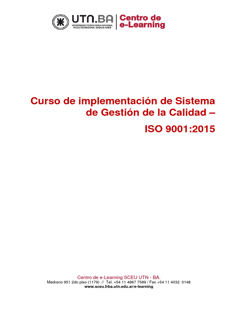 Planificación en ISO 9001:2015 | PDF | Gestión de la calidad | Sistema ...