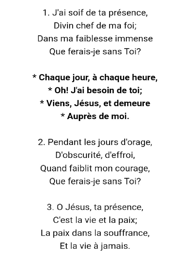 J Ai Soif De Ta Présence Pdf