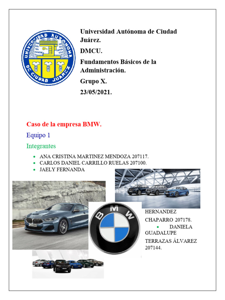 Análisis de BMW: Historia y Estrategias | PDF | Liderazgo | BMW