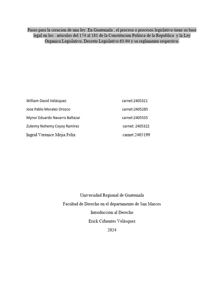 Esquema del Proceso Legislativo en Guatemala | PDF | Veto | Gobierno