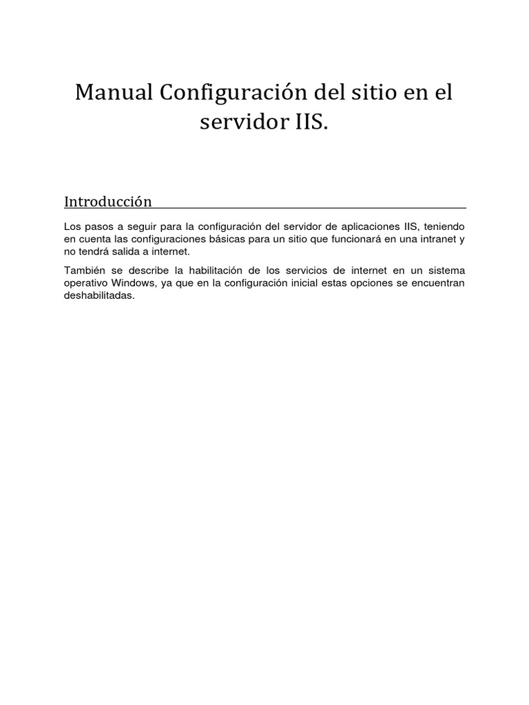 Servidor IIS | PDF | Servicios de Información de Internet | Servidor ...