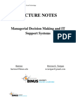 Managerial Decision Making and IT Support Systems