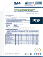 Cod 1055 - B Certificado de Hermeticidad de TQ Soterrado - Inversiones y Autoservicios El Puerto S.A.C.