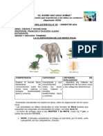 Tarea Autentica N 05 Clasificacion de Los Seres Vios Primer Ano I Bimestre 2024