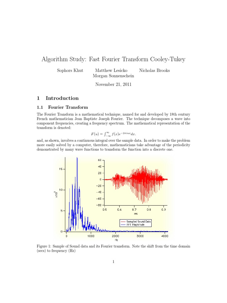 Algorithm Study: Fast Fourier Transform Cooley-Tukey | PDF | Fast ...
