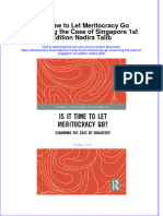 Ebook Is It Time To Let Meritocracy Go Examining The Case of Singapore 1St Edition Nadira Talib Online PDF All Chapter