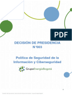 DP-003-2023 Política de Seguridad de La Información y Ciberseguridad