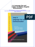 Irony in Language Use and Communication 1St Edition Angeliki Athanasiadou Online Ebook Texxtbook Full Chapter PDF