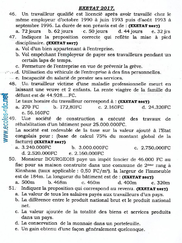 Exetat Commerciale Et Gestion P100 | PDF
