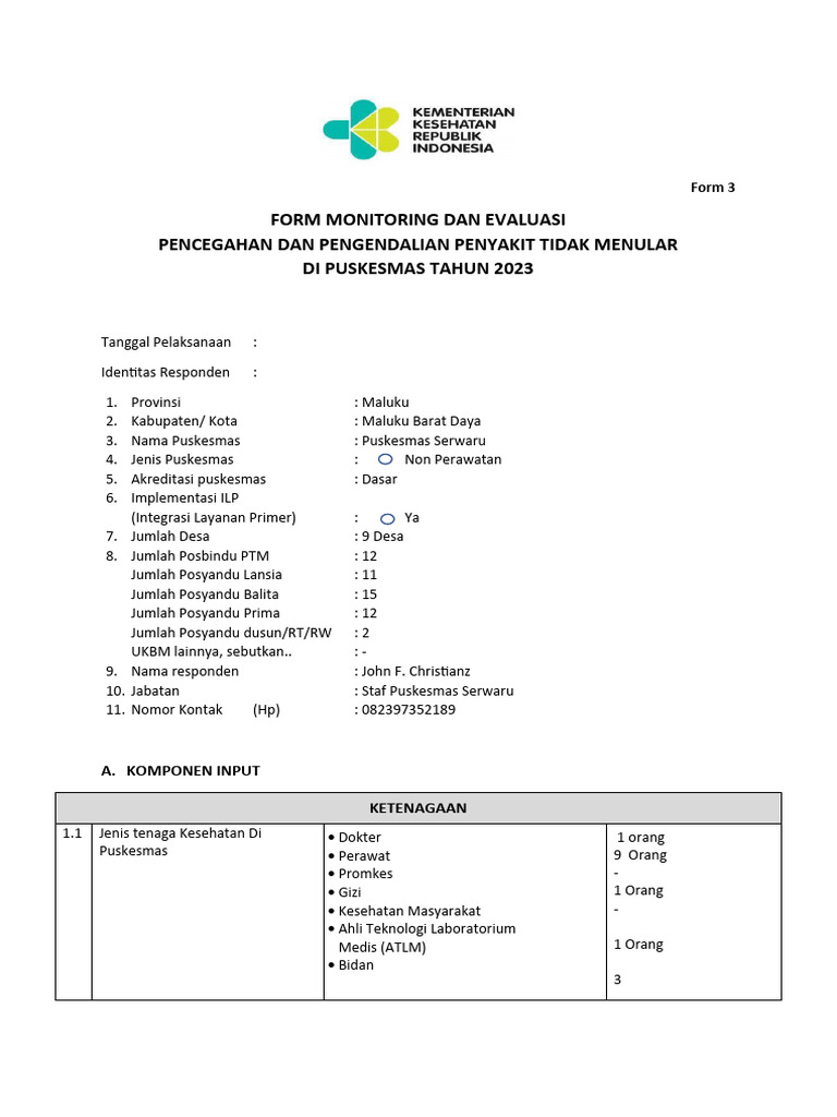 Evaluasi PTM Puskesmas Serwaru 2023 | PDF | Sains & Matematika