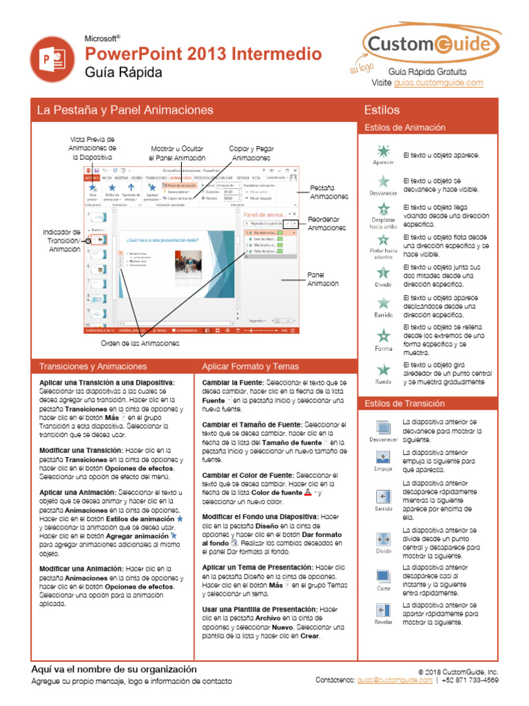 Powerpoint 2013 Intermedio Guia Rapida | PDF | Microsoft PowerPoint ...