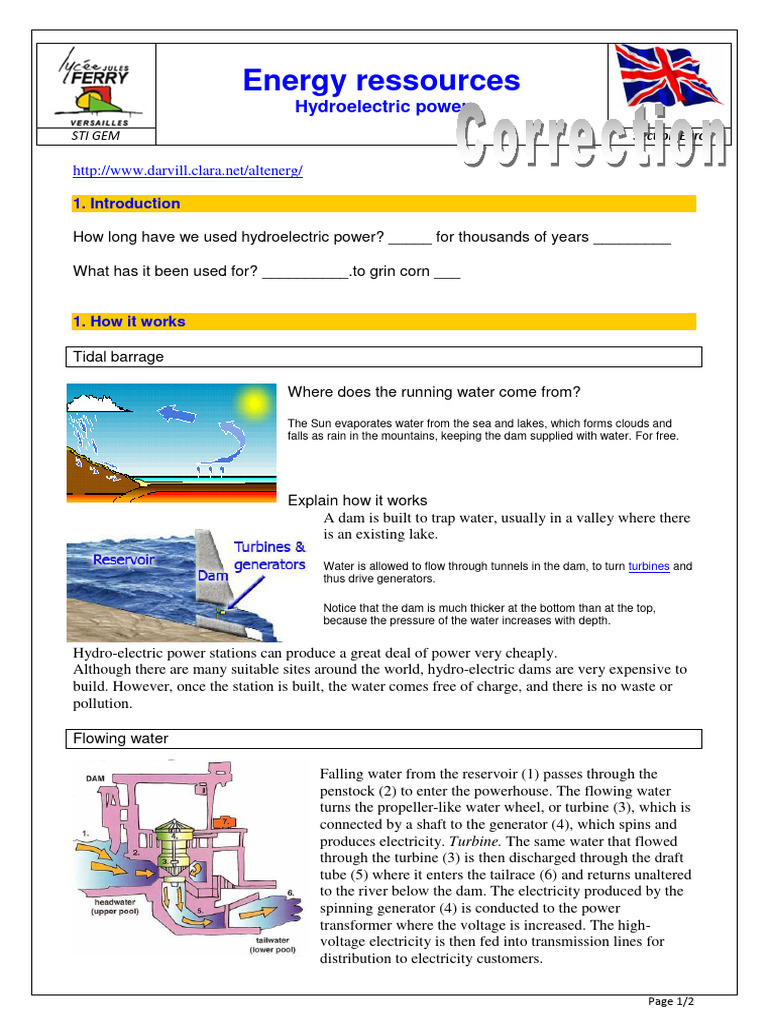 Hydroelectric Power Prof Pdf Hydroelectricity Power Station