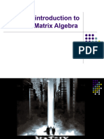An Introduction To Matrix Algebra