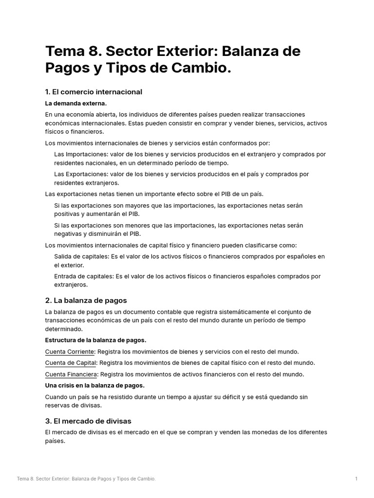Balanza de Pagos y Tipos de Cambio | PDF | Tipo de cambio | Balance de ...