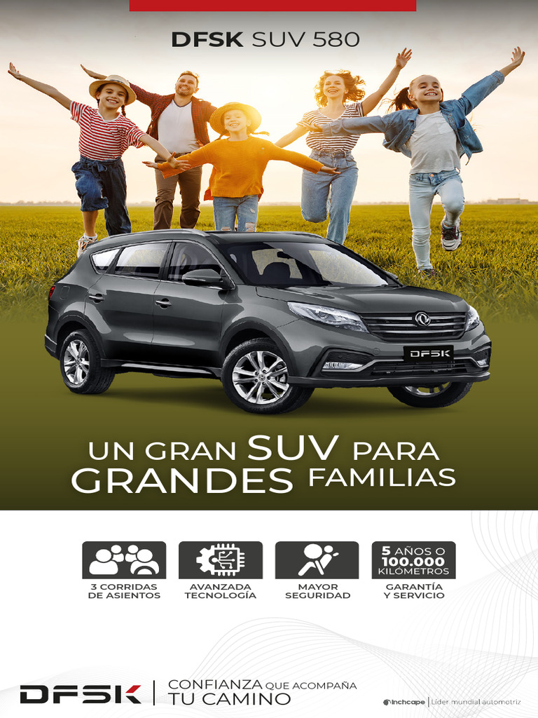 Especificaciones DFSK SUV 580 2024 | PDF | Airbag | Vehículo de motor