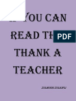 If You Can Read This Thank a Teacher