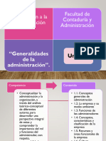 UNIDAD #1 Generalidades de la administracion. 