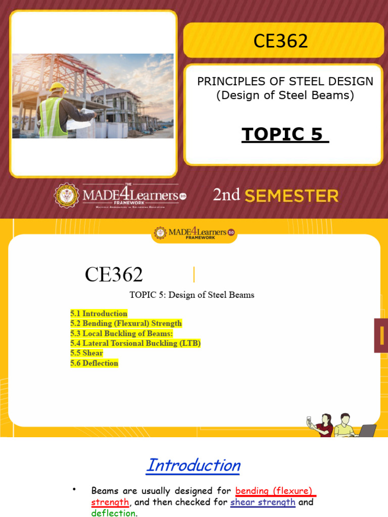 Steel Beam Design Principles Guide | PDF | Buckling | Bending