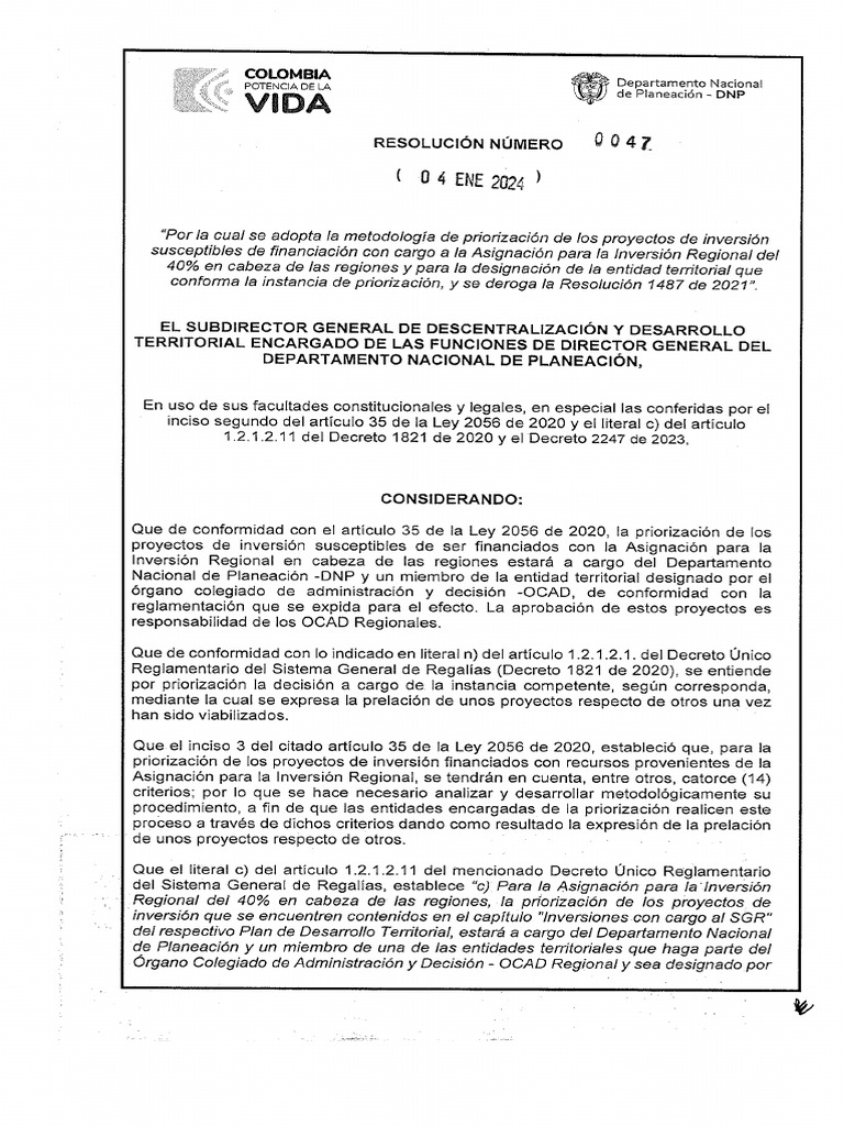 Resolución 0047 Con Anexo | PDF