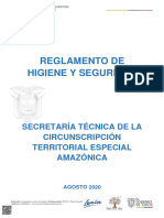 Reglamento Higiene y Seguridad Aprobado Por El mdt-21082020