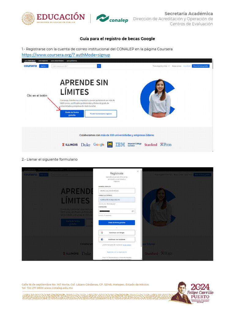 Guía para Registro de Becas Google | PDF | Crecimiento personal y ...