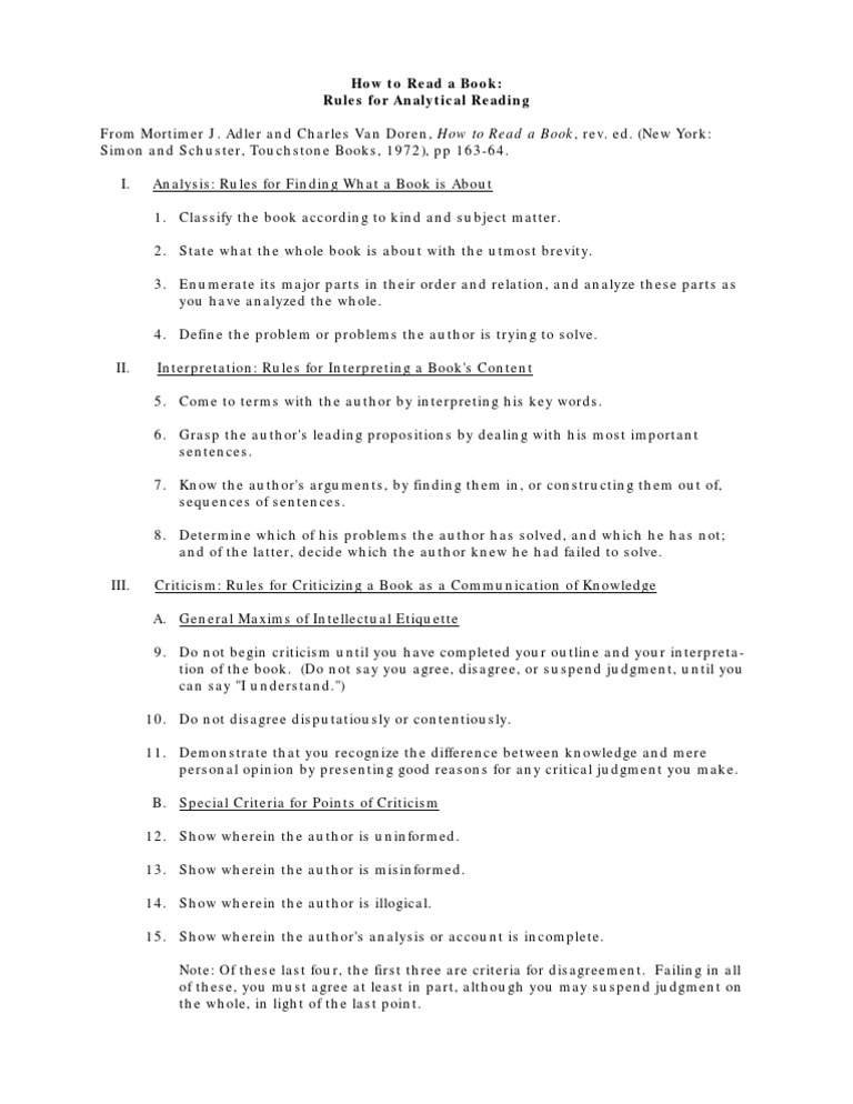 How to read a book pdf