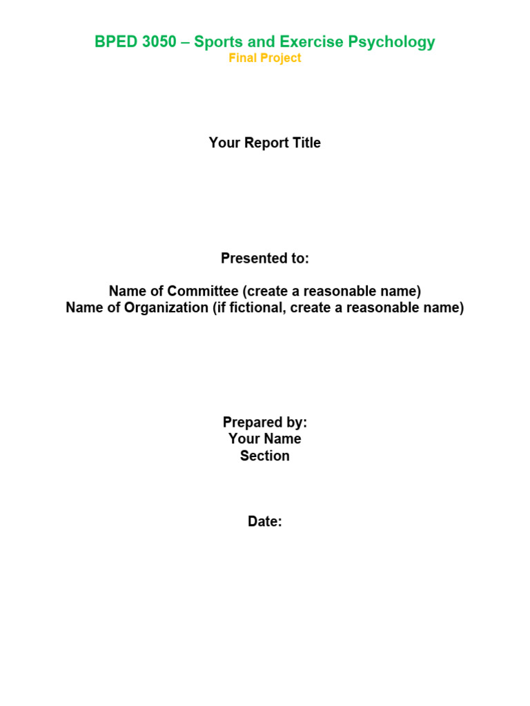 Final Project Template - BPED 3050 | PDF | Statistics | Motivation