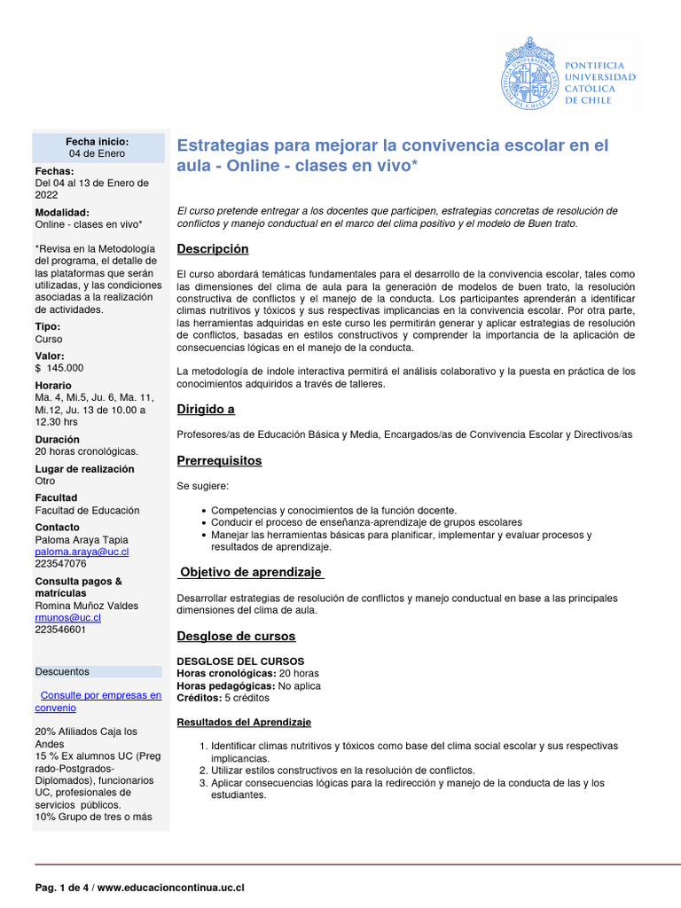 Estrategias para Mejorar La Convivencia Escolar en El Aula | PDF ...