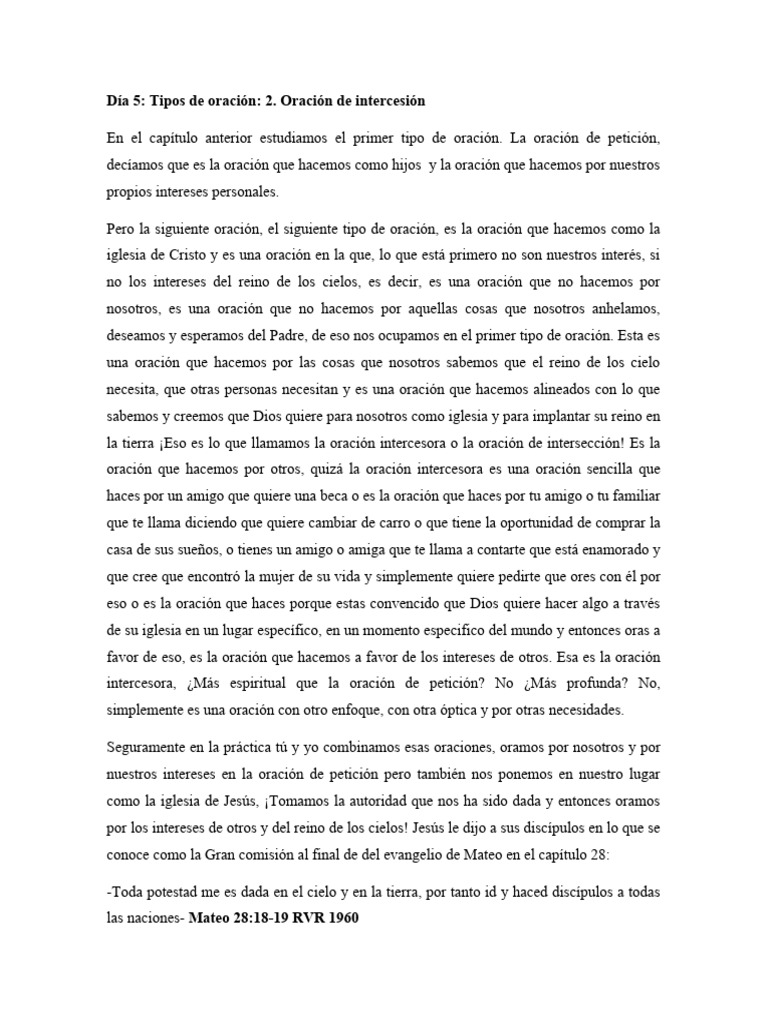 La Oración de Intercesión | PDF | Oración | Intercesión