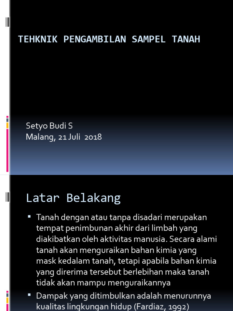 Tehknik Pengambilan Sampel Tanah 1 | PDF | Sains & Matematika