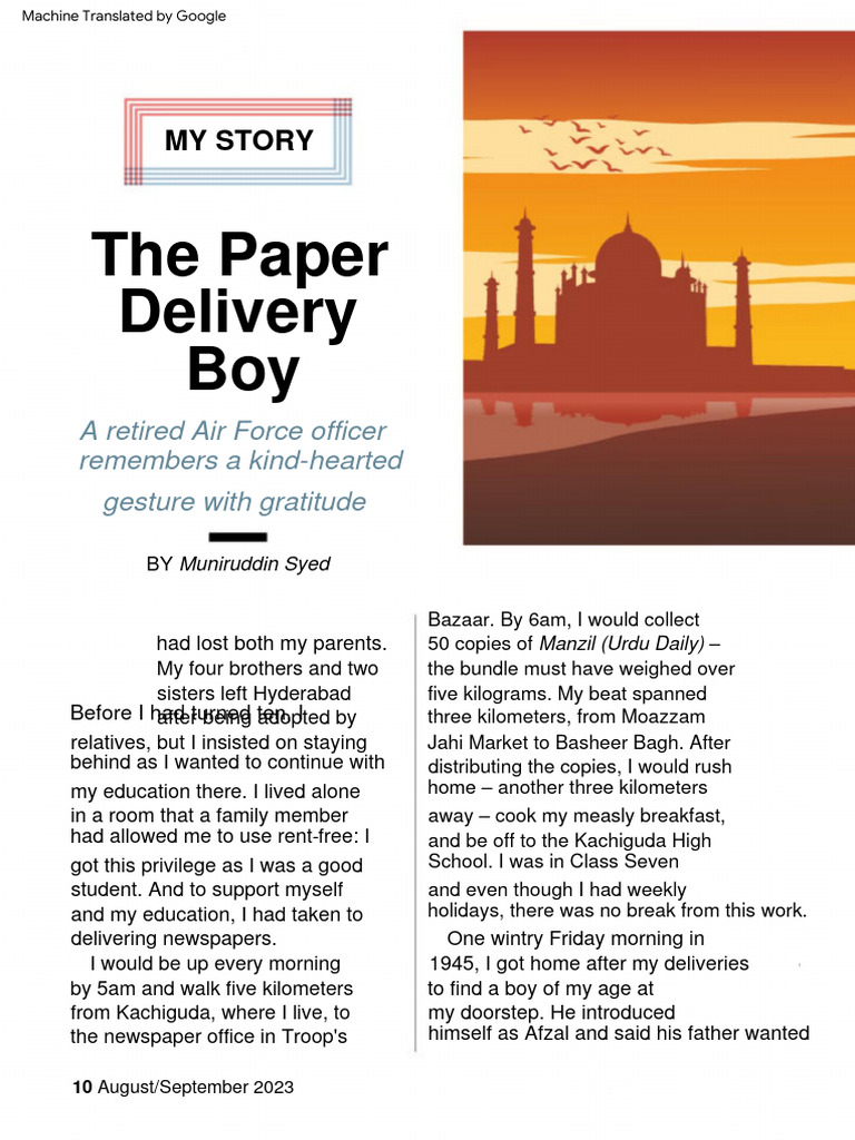 Muniruddin Syed: A Kind-Hearted Boy | PDF