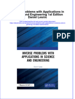 Inverse Problems With Applications in Science and Engineering 1St Edition Daniel Lesnic Online Ebook Texxtbook Full Chapter PDF