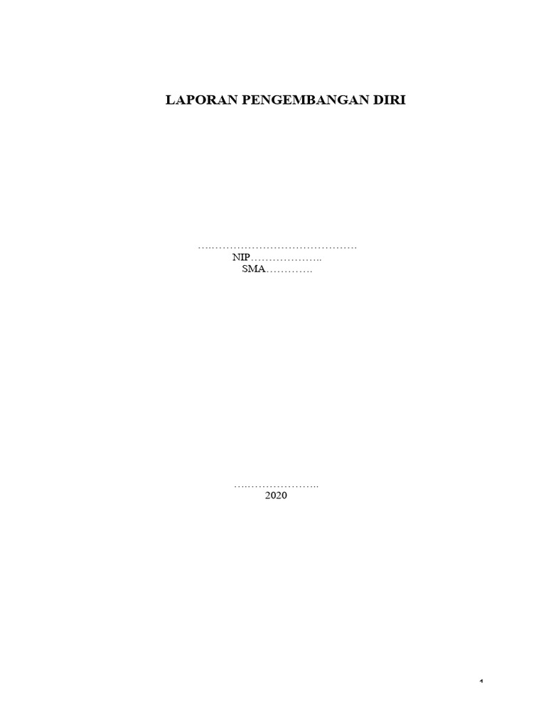 Laporan Pengembangan Diri Guru 2020 | PDF | Karier & Perkembangan
