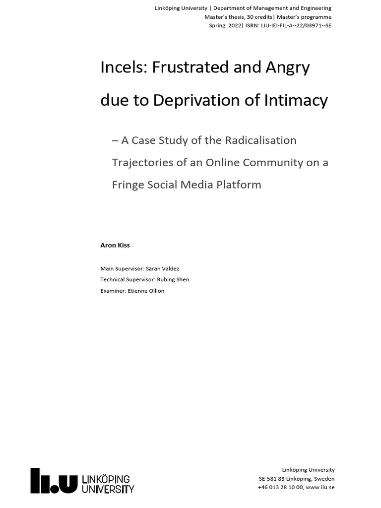 Incels: Radicalisation in Online Communities | PDF | Masculinity | Feminism
