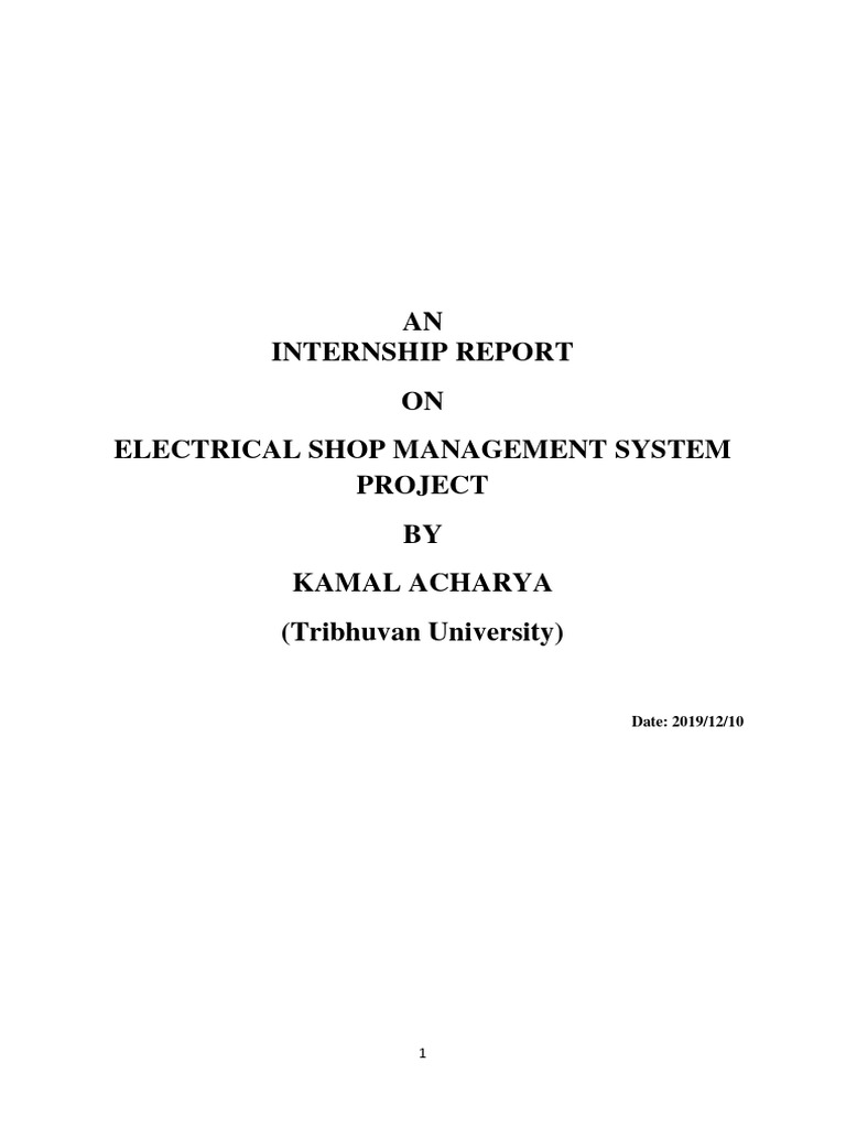 Electrical Shop Management System Report | PDF | Software Testing ...