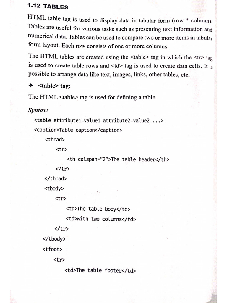 Table Tag | PDF
