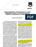 Jorge Schvarzer · 2001 · Terratenientes ales y Clase Dominante en El Ya Antiguo Debate Sobre El Desarrollo