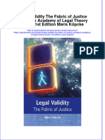 Ebook Legal Validity The Fabric of Justice European Academy of Legal Theory Series 1St Edition Maris Kopcke Online PDF All Chapter