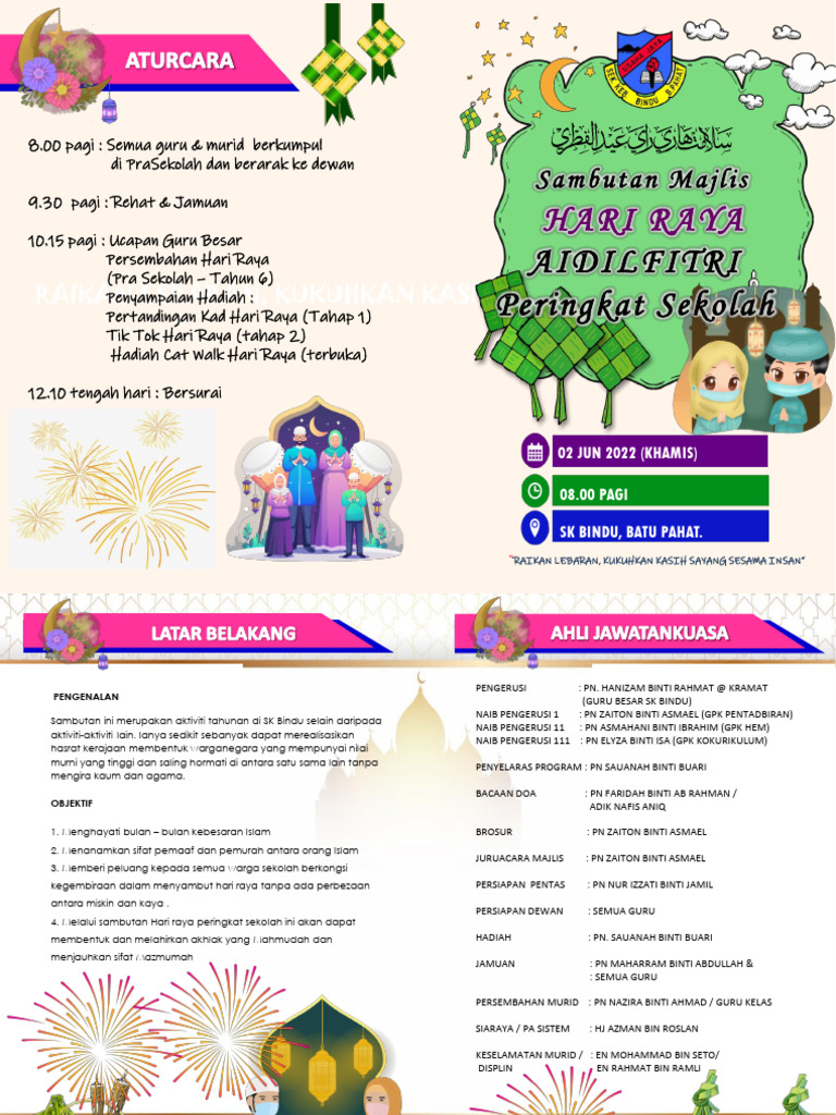 Buku Program Sambutan Hari Raya Aidilfitri 2022 | PDF