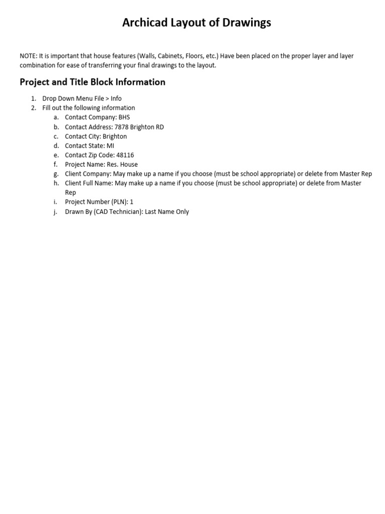 Archicad Drawing Layout Setup Guide | PDF | Software | Computing