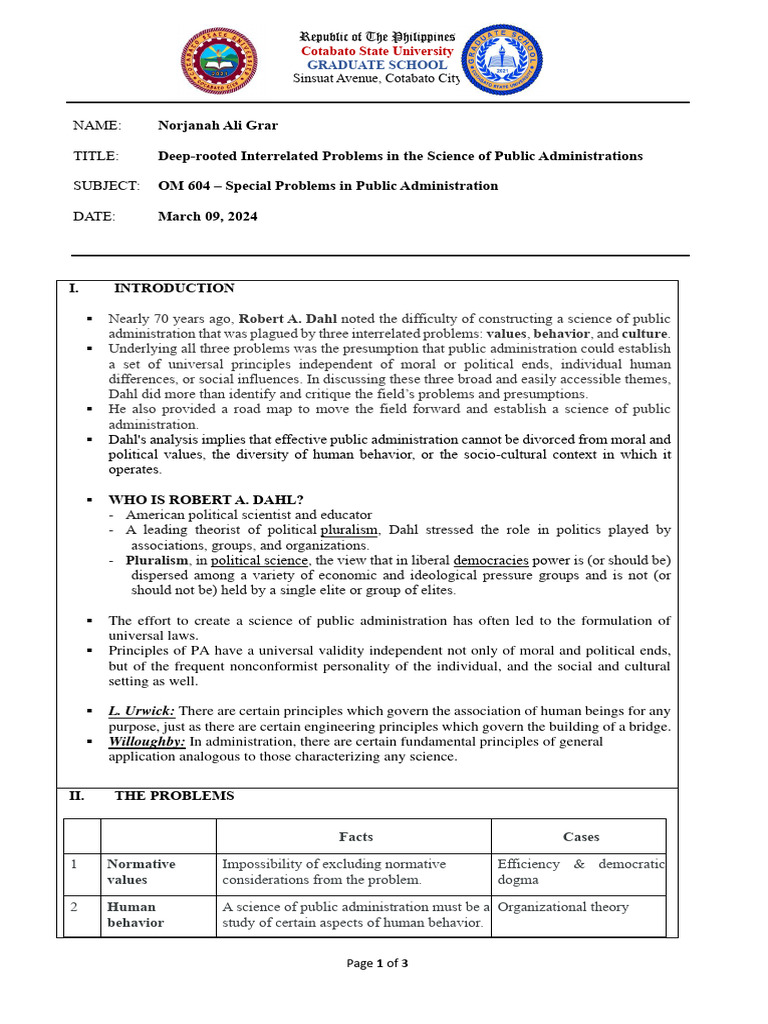 Challenges in Public Administration Science | PDF | Science | Experiment