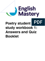 Poetry Workbook 1 Answers and Quizzes