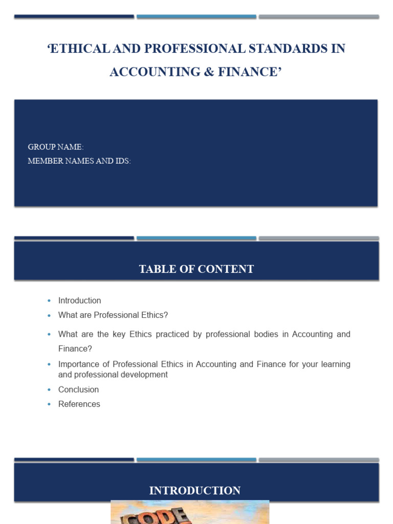 Ethical Standards in Accounting & Finance | PDF | Certified Public ...