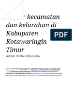 Daftar Kecamatan Dan Kelurahan Di Kabupaten Kotawaringin Timur - Wikipedia Bahasa Indonesia, Ensiklopedia Bebas