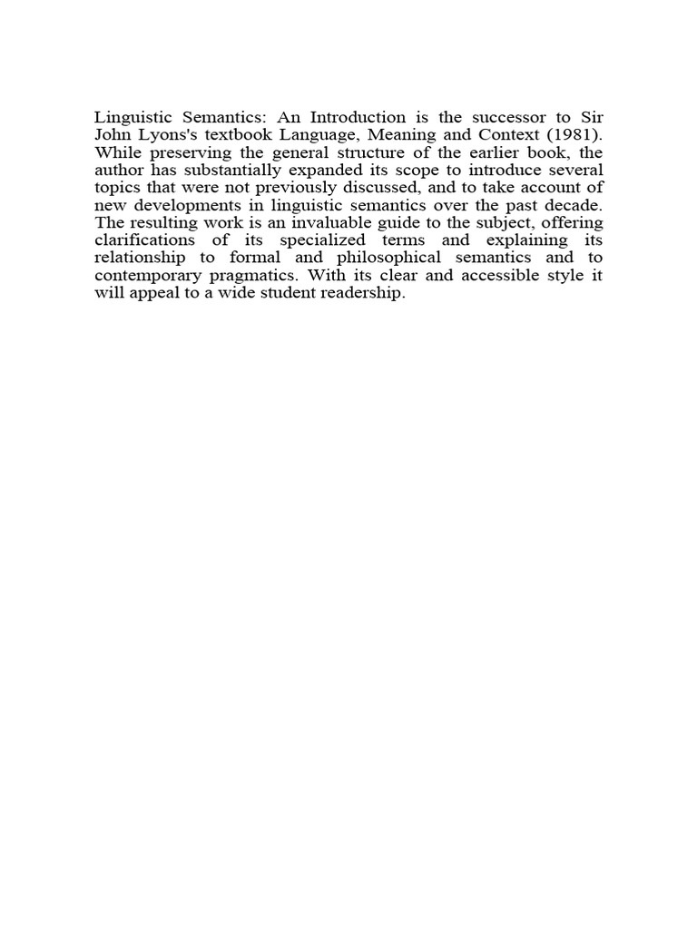Linguistic Semantics An Introduction (John Lyons) (Z-Library