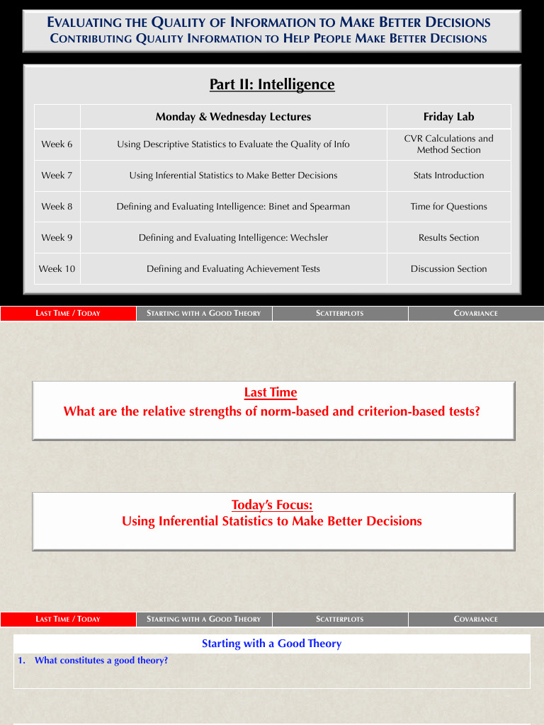 Psychometrics Lecture 7a Inferential Statistics | PDF | Scatter Plot ...