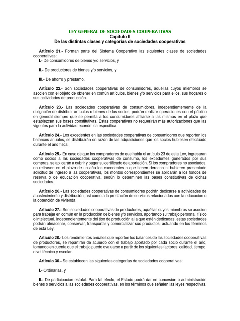 Tipos de Sociedades Cooperativas | PDF | Cooperativa | Sociedad