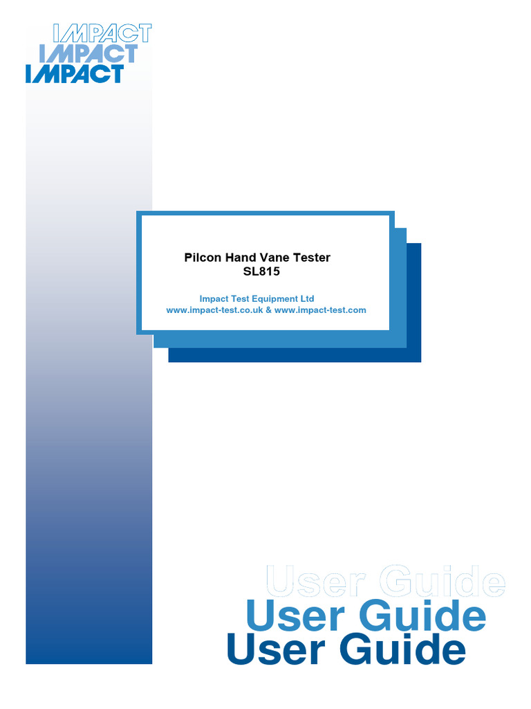 Pilcon Hand Vane Tester User Guide | PDF