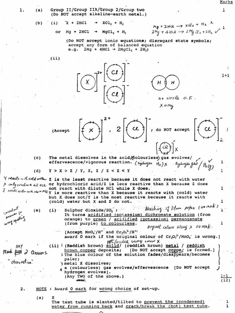1994 Paper 1 Marking Scheme | PDF